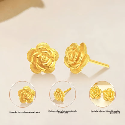 Gold Rose Earrings