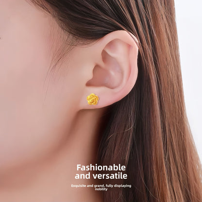Gold Rose Earrings