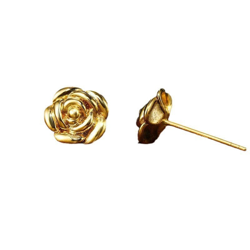 Gold Rose Earrings