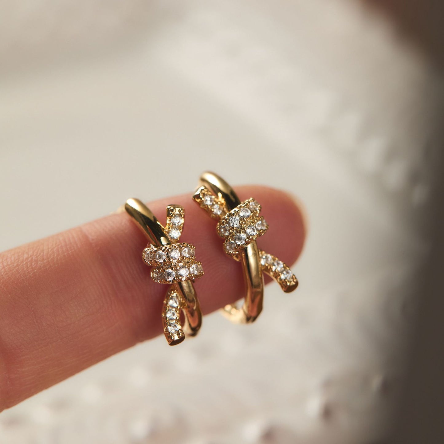 Golden Butterfly Knot Earrings