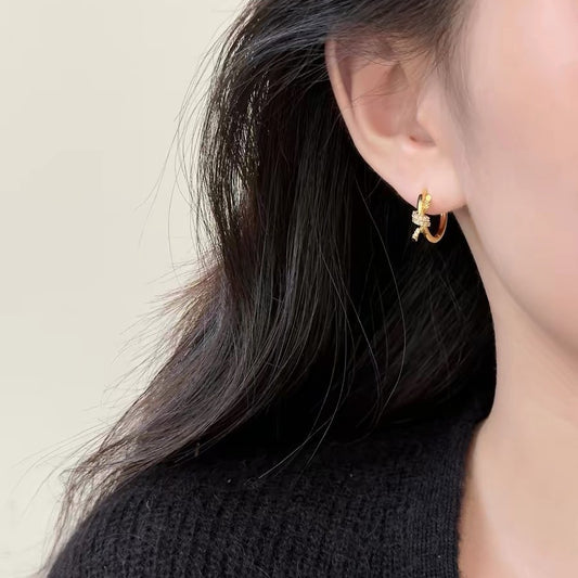 Golden Butterfly Knot Earrings