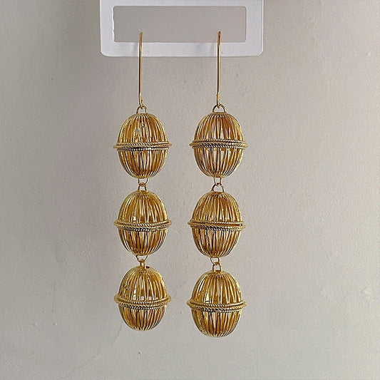 Golden Lantern Metal Earrings