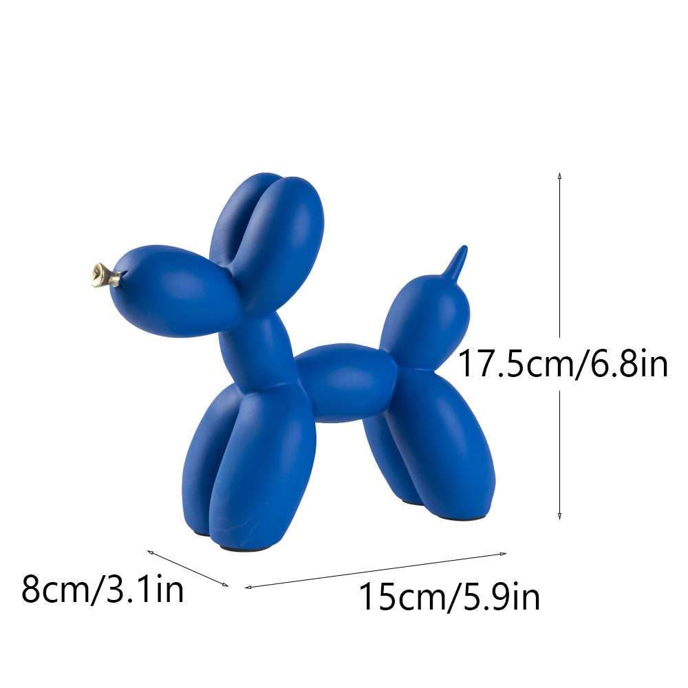 Golden Mouth Balloon Dog Resin Decor
