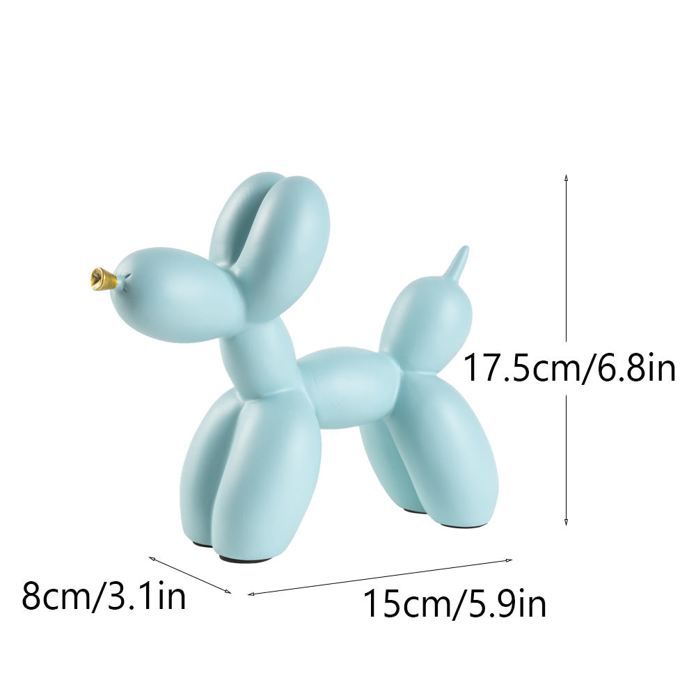 Golden Mouth Balloon Dog Resin Decor