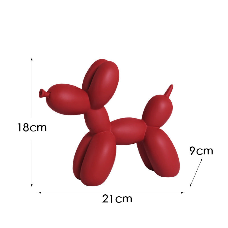 Golden Mouth Balloon Dog Resin Decor