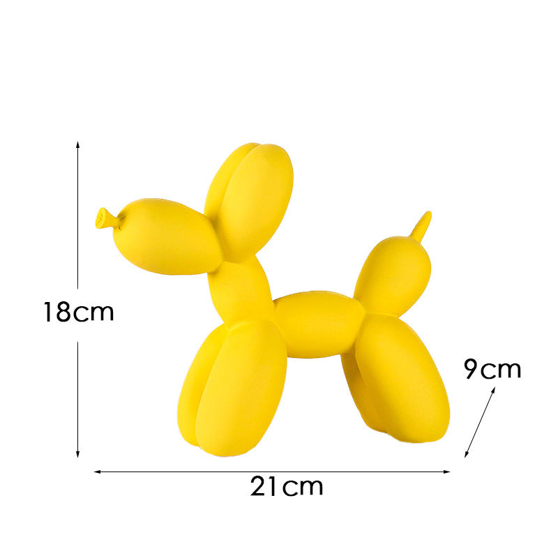 Golden Mouth Balloon Dog Resin Decor