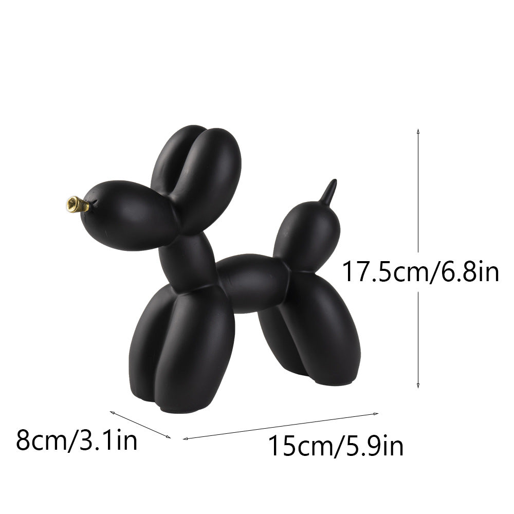 Golden Mouth Balloon Dog Resin Decor
