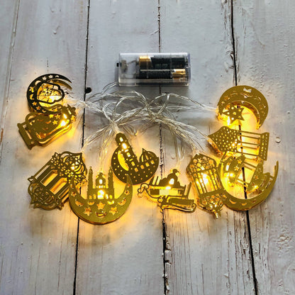 Golden Star Moon Castle LED String Lights Arabic Style