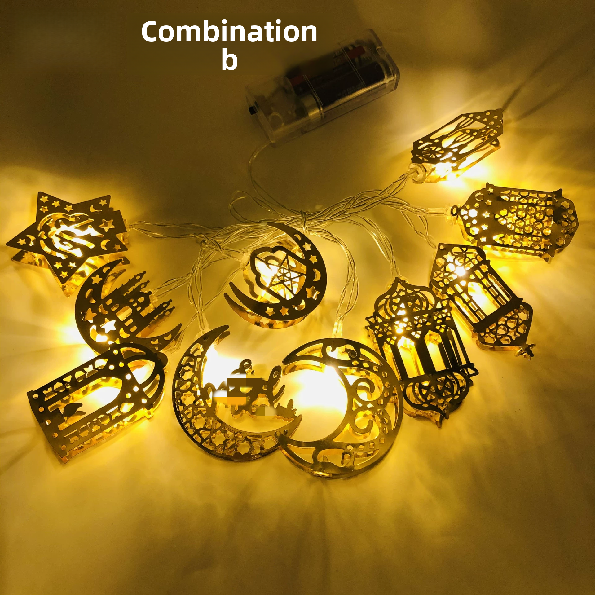 Golden Star Moon Castle LED String Lights Arabic Style
