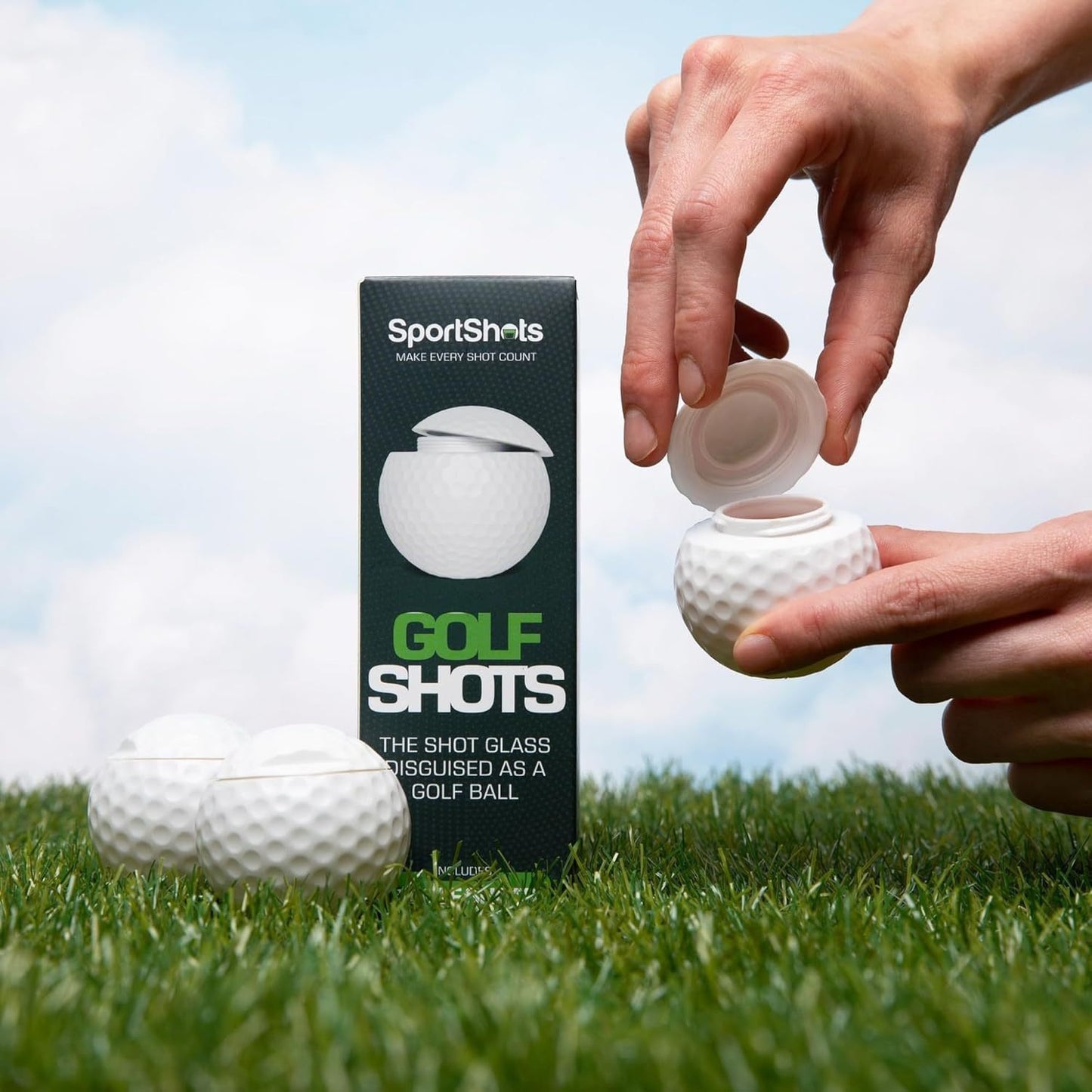 Golf ball-shaped cup