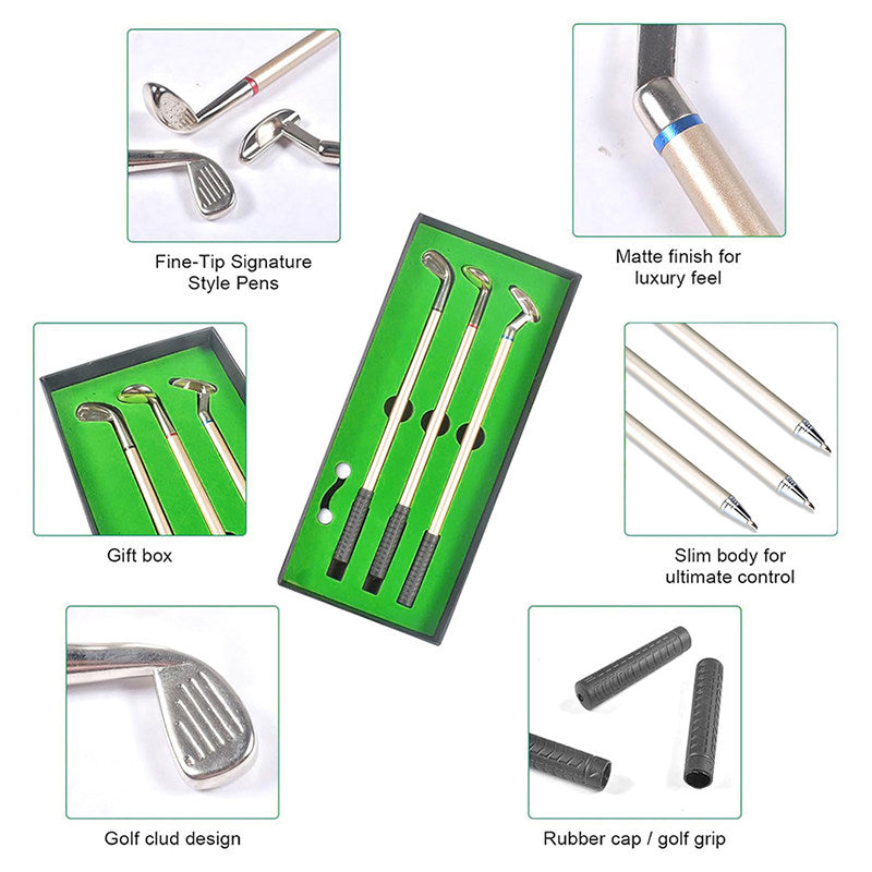 Golf Club Design Ballpoint Pen Set with Gift Box