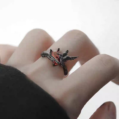 Gothic Adjustable Crow Ring