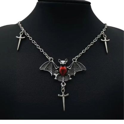 Gothic Bat Pendant Necklace