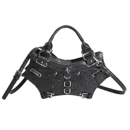 Gothic Bat Wing Shoulder Bag with Studded Details