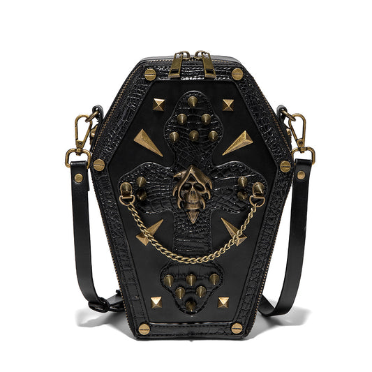 Gothic Coffin Shape Crossbody Shoulder Bag