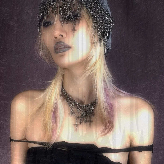 Gothic Cross Chain Alloy Necklace