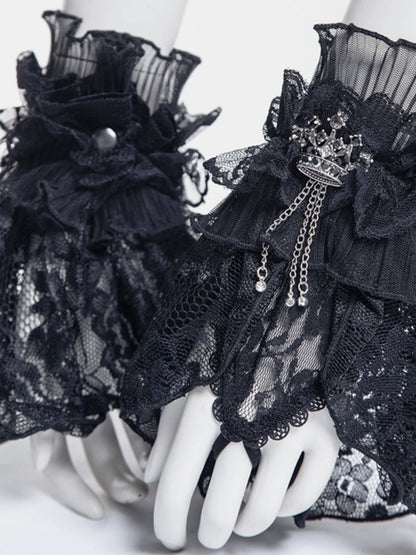 Gothic elegant lace gloves