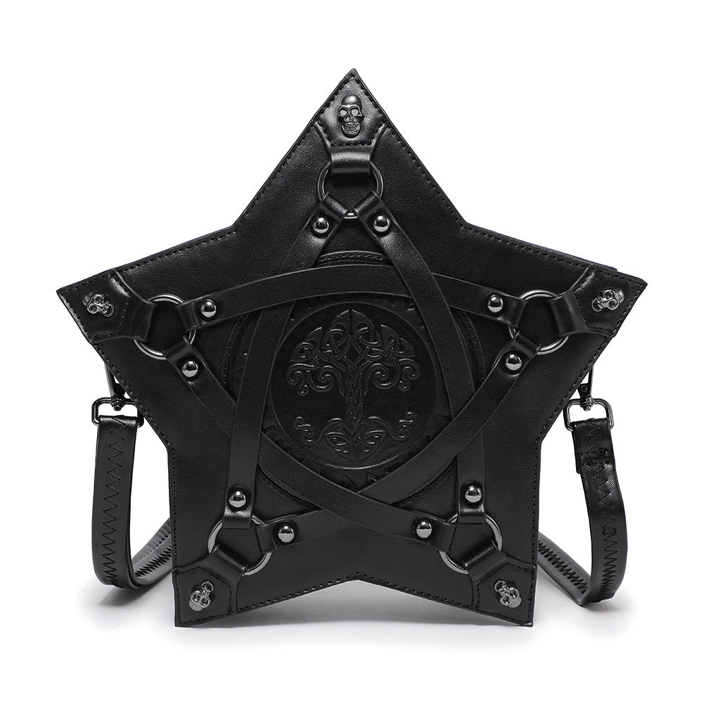 Gothic Embossed Women PU Backpack Crossbody Bag