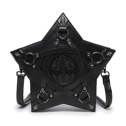Gothic Embossed Women PU Backpack Crossbody Bag