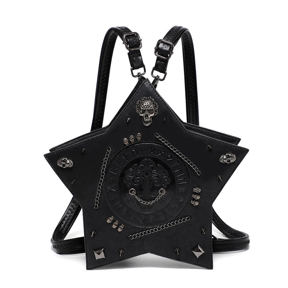 Gothic Embossed Women PU Backpack Crossbody Bag