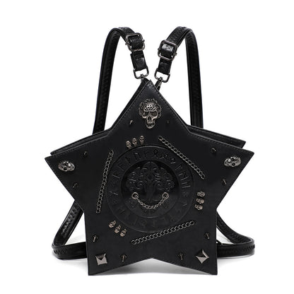 Gothic Embossed Women PU Backpack Crossbody Bag