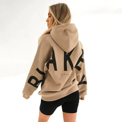 Gothic Letter Print Hooded Sweatshirt