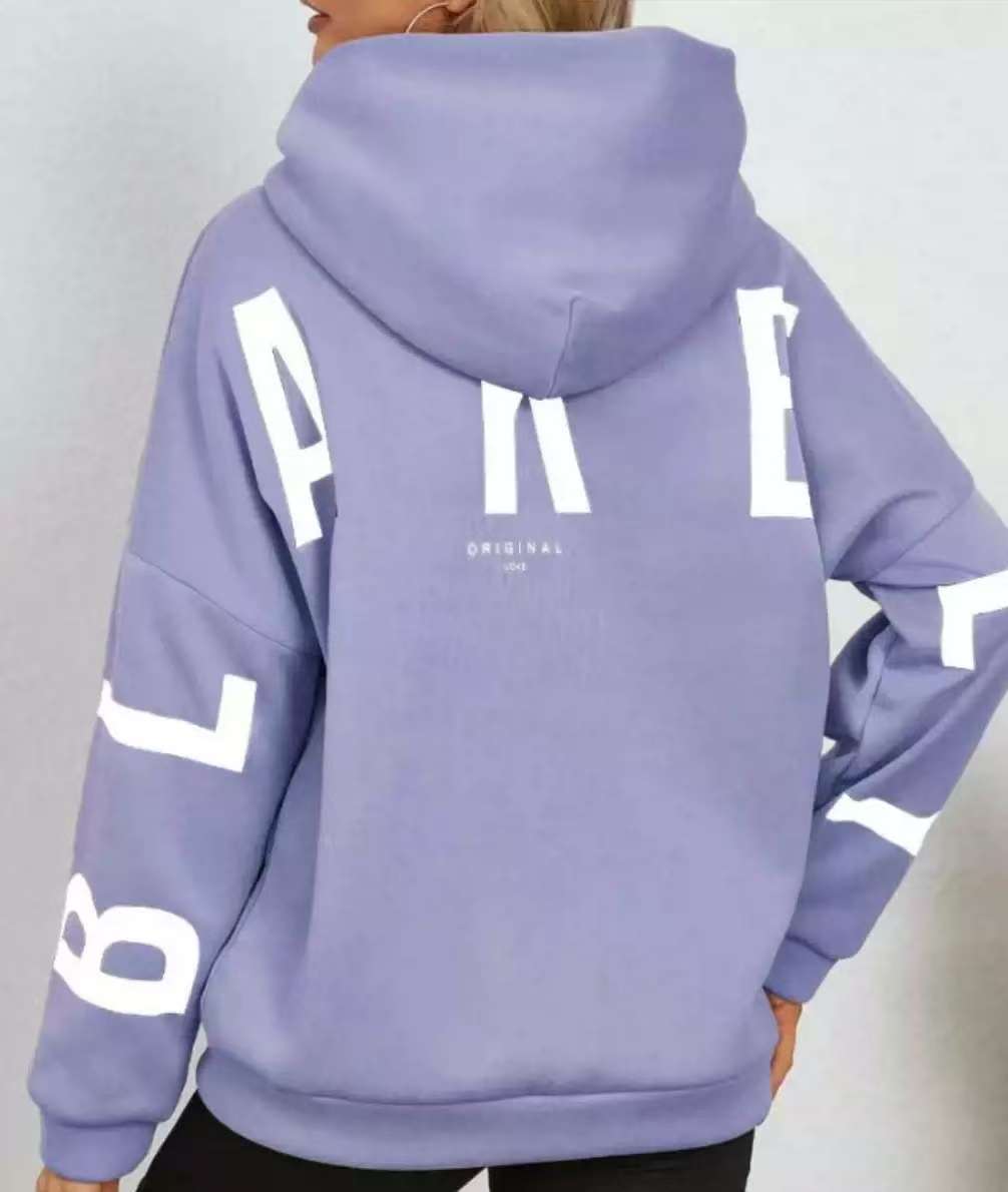 Gothic Letter Print Hooded Sweatshirt