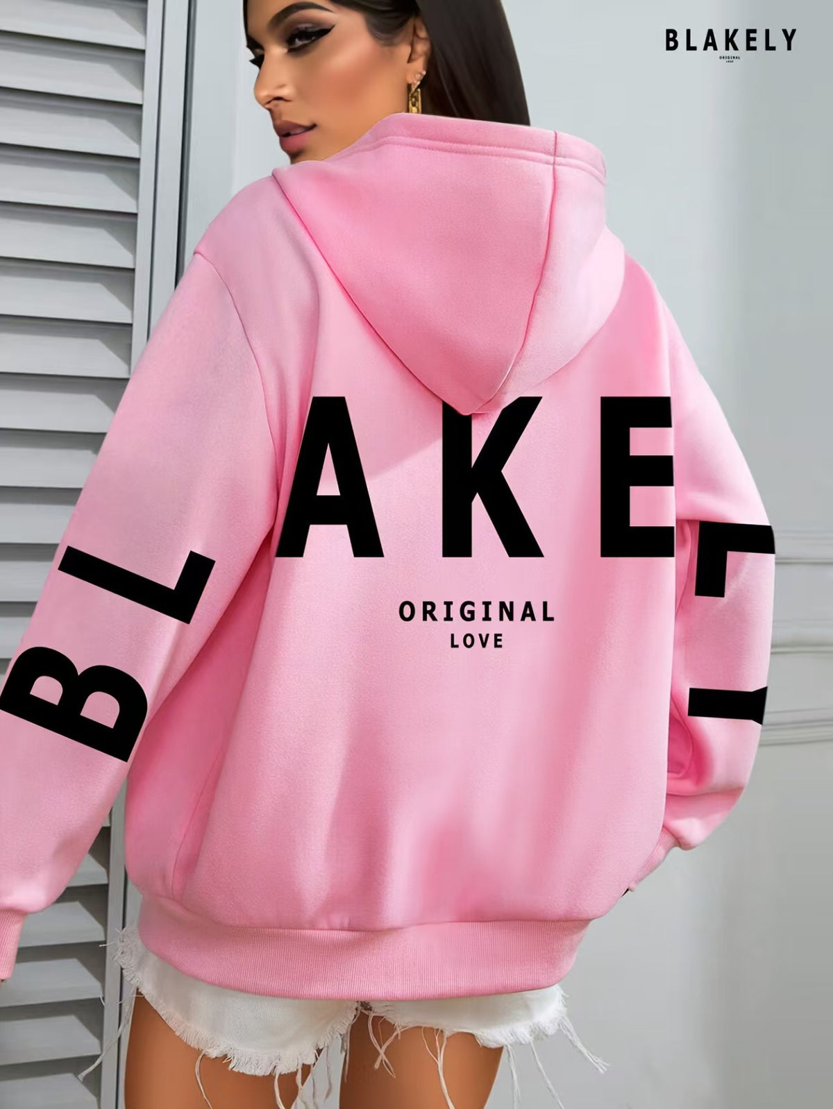 Gothic Letter Print Hooded Sweatshirt