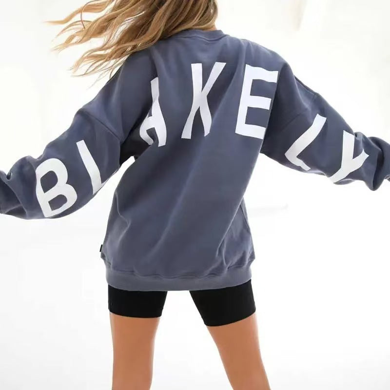 Gothic Letter Print Hooded Sweatshirt