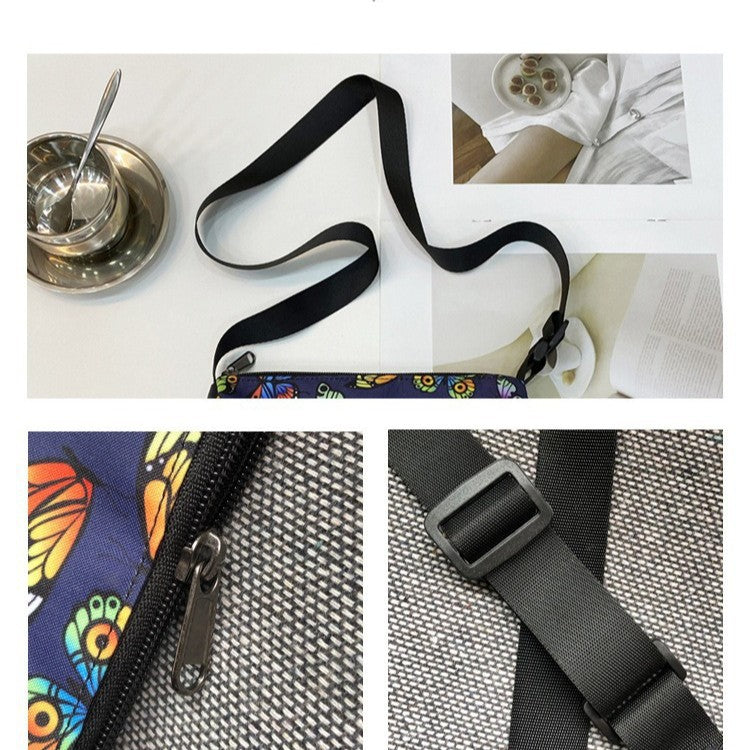 Gothic Print Polyester Underarm Shoulder Bag