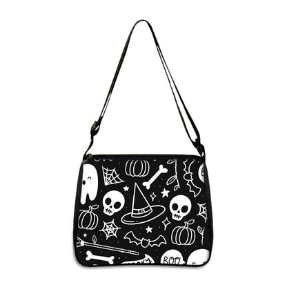 Gothic Print Polyester Underarm Shoulder Bag