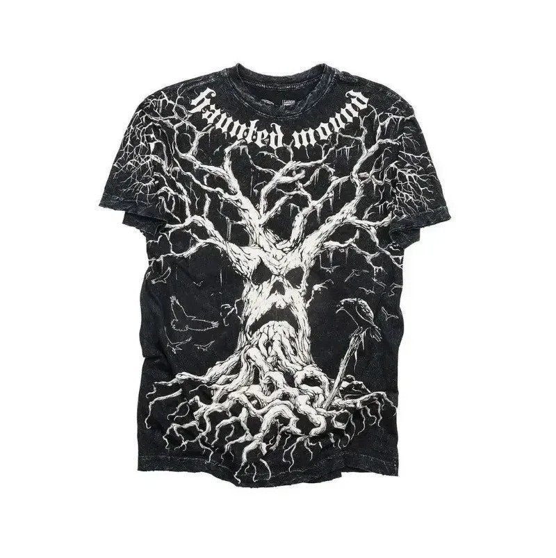 Gothic printed short sleeve shirt
