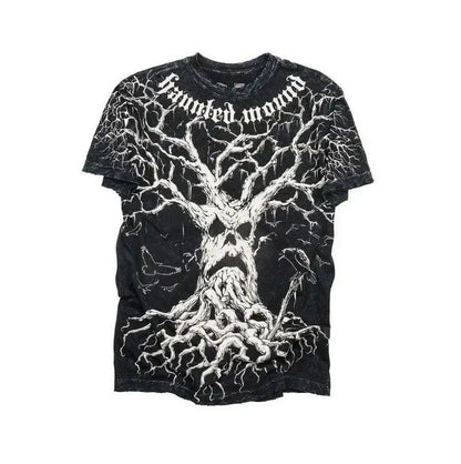 Gothic printed short sleeve shirt