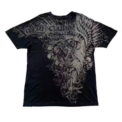 Gothic printed short sleeve shirt