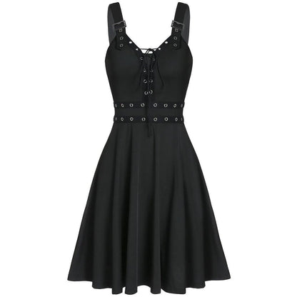 Gothic Punk Sleeveless Strappy Dress