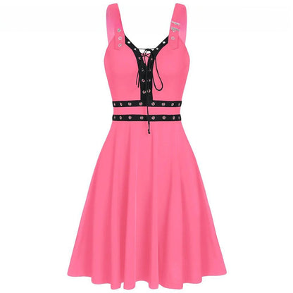 Gothic Punk Sleeveless Strappy Dress
