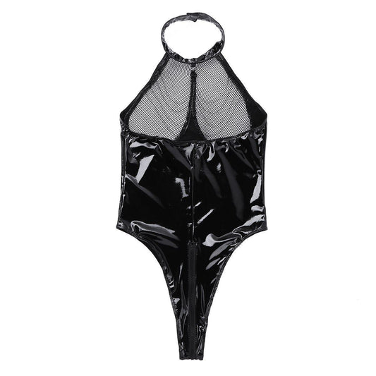 Gothic PVC Lingerie Jumpsuit
