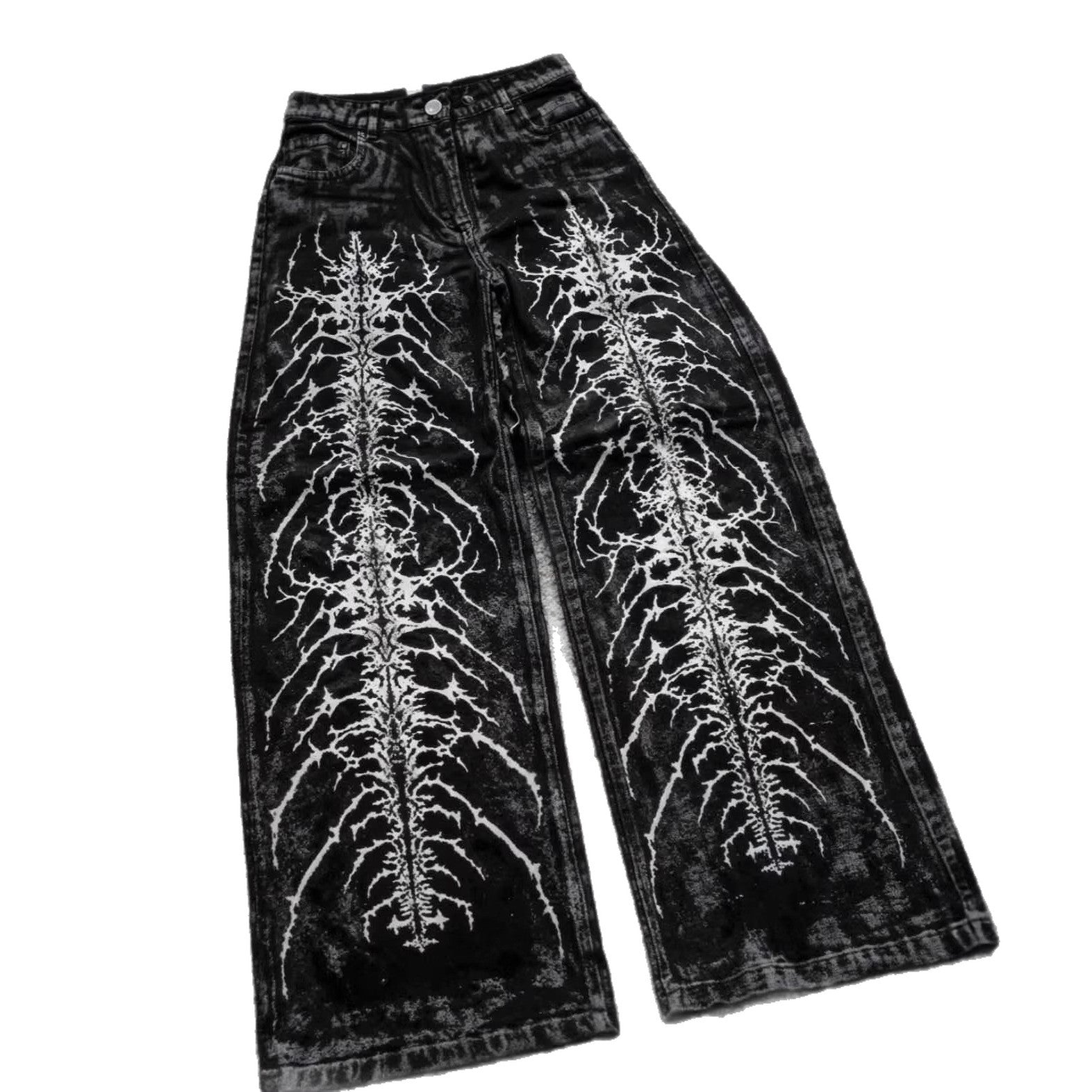 Gothic Retro Print Wide-Leg Pants for Men