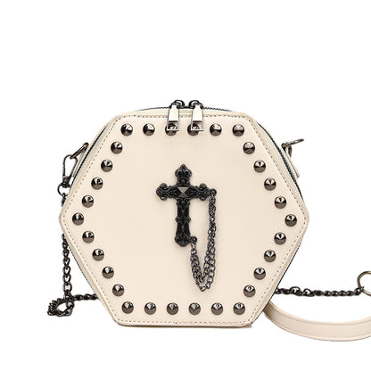 Gothic Rivet Cross Chain Shoulder Bag