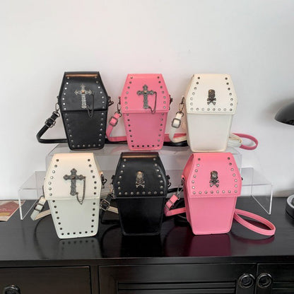 Gothic Rivet Small Square Crossbody Bag