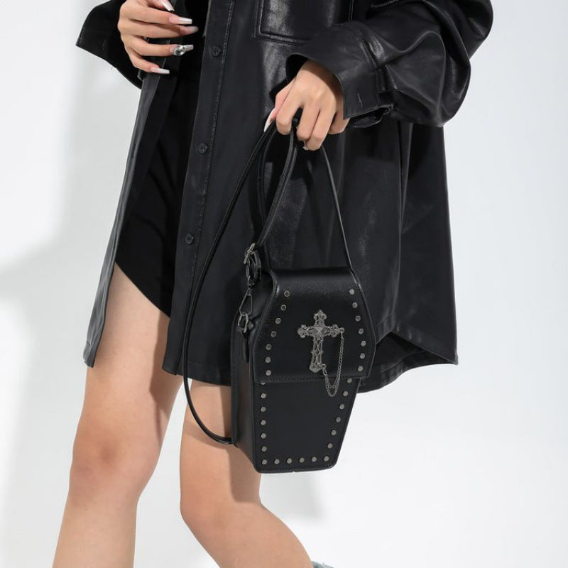 Gothic Rivet Small Square Crossbody Bag