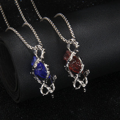 Gothic Thorn Heart Stainless Steel Necklace