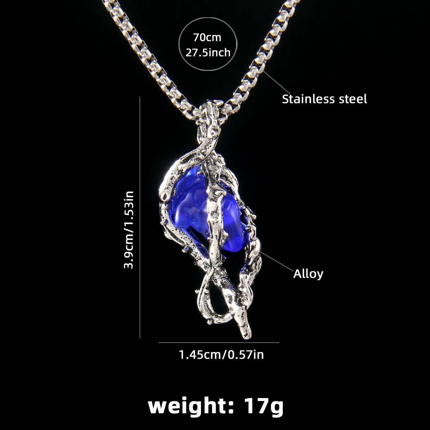 Gothic Thorn Heart Stainless Steel Necklace