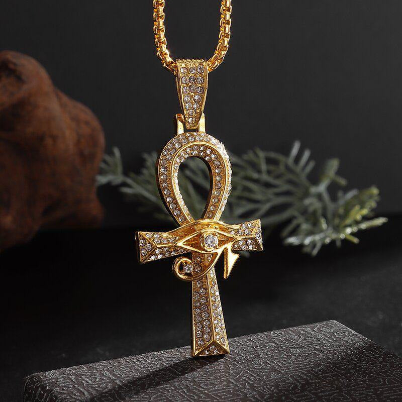 Gothic Titanium Steel Diamond Accent Pendant Necklace