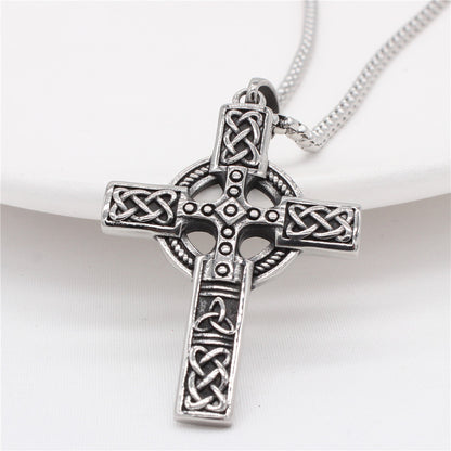 Gothic Titanium Steel Diamond Accent Pendant Necklace