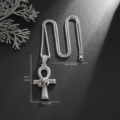 Gothic Titanium Steel Diamond Accent Pendant Necklace