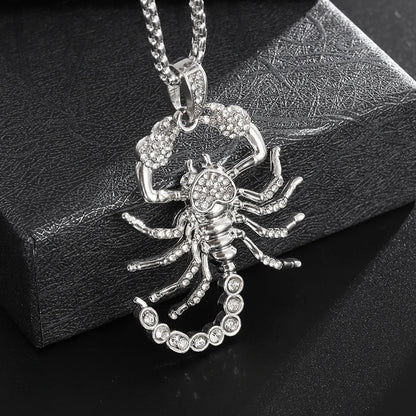 Gothic Titanium Steel Diamond Accent Pendant Necklace