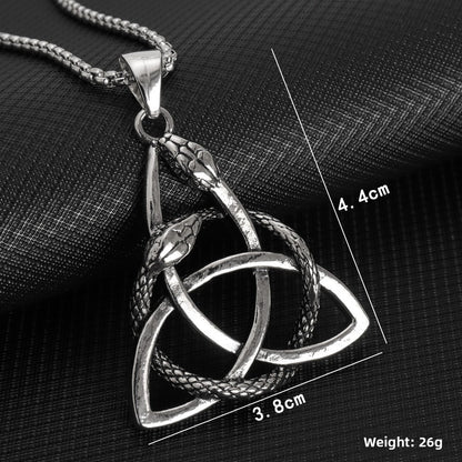 Gothic Titanium Steel Diamond Accent Pendant Necklace