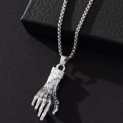 Gothic Titanium Steel Diamond Accent Pendant Necklace
