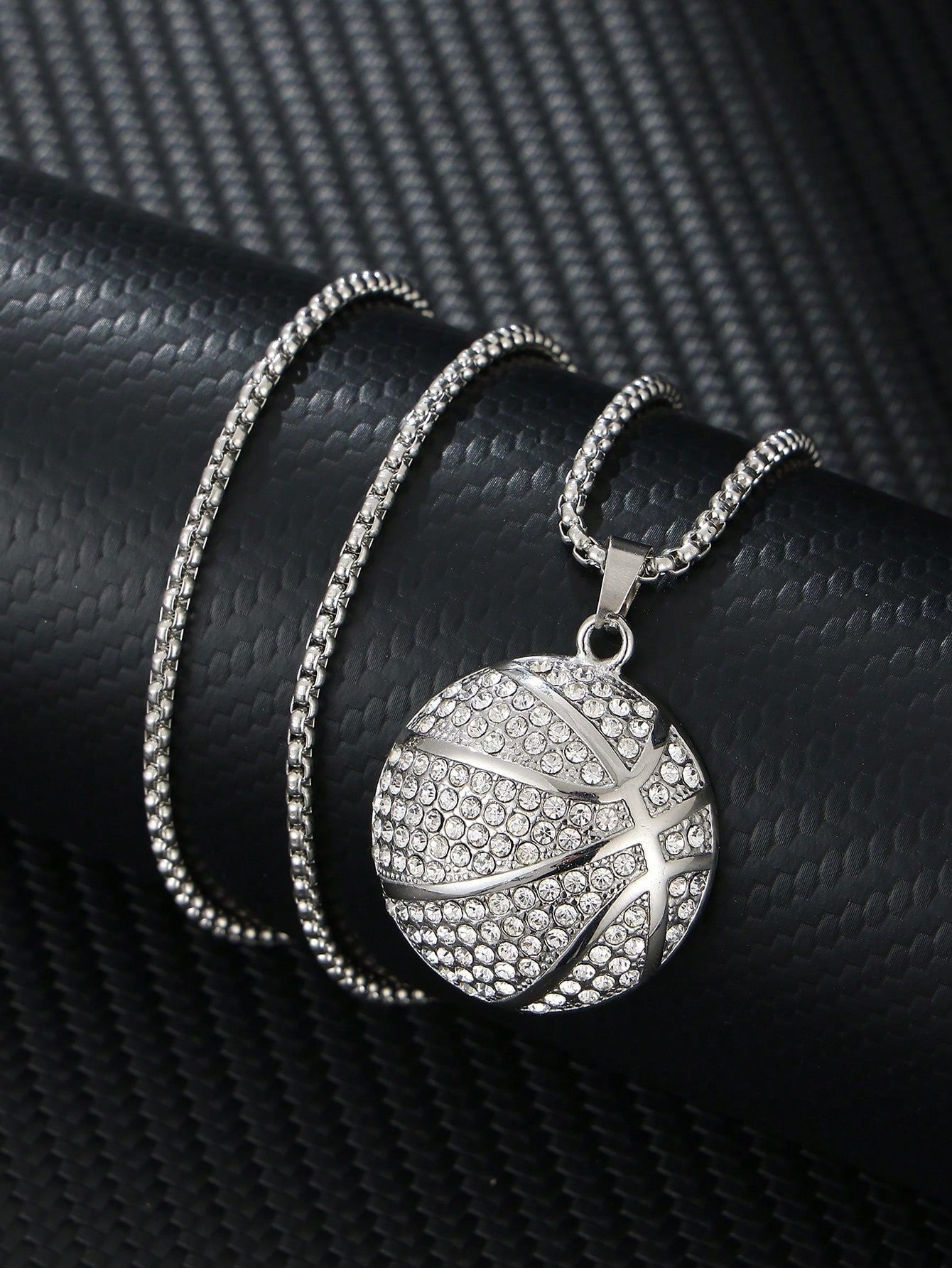 Gothic Titanium Steel Diamond Accent Pendant Necklace